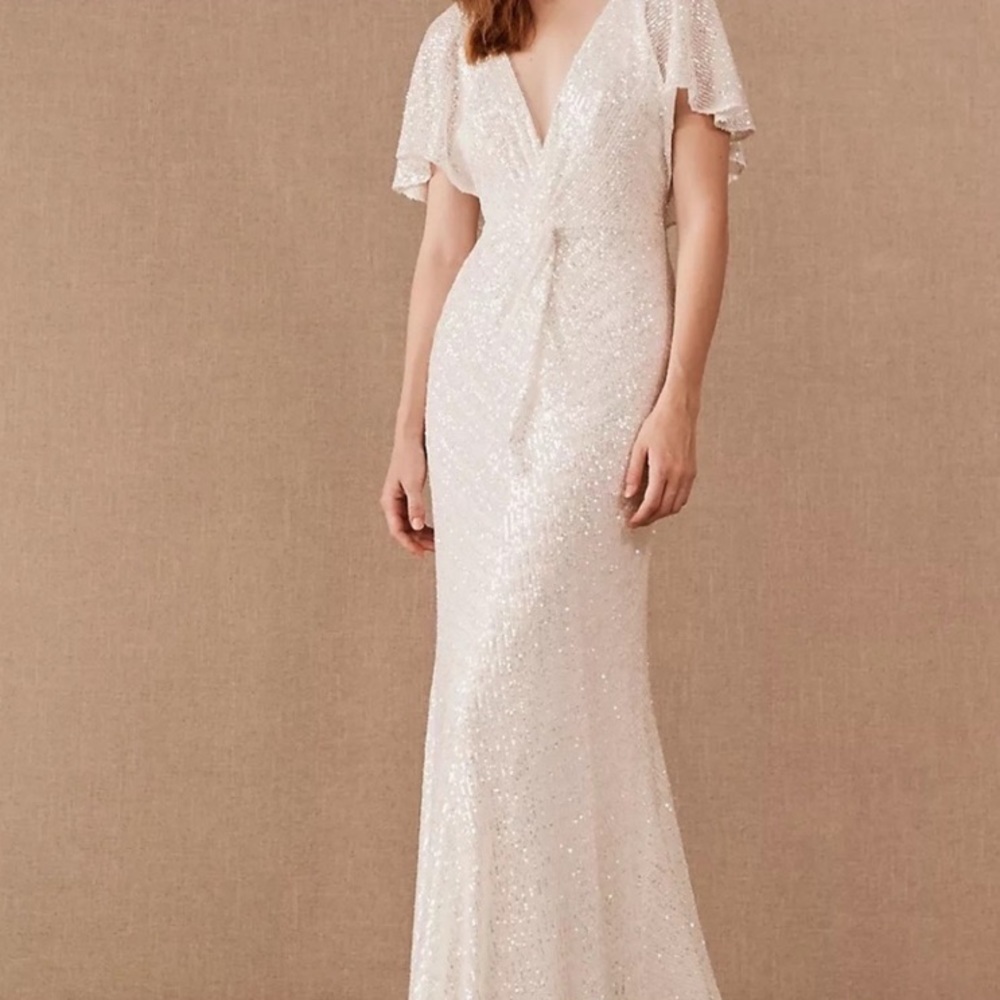 Jenny Yoo Lorimer Shimmer Maxi Gown Dress